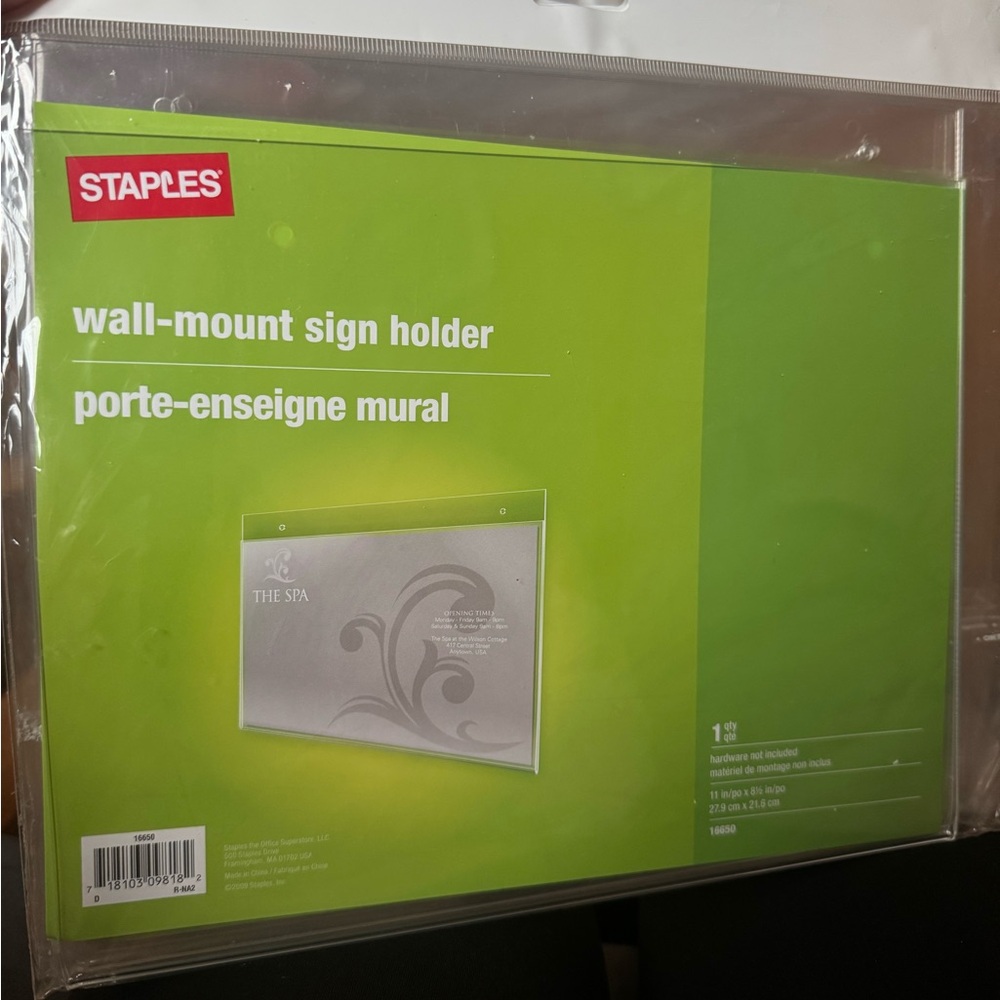 Wall mount sign holder